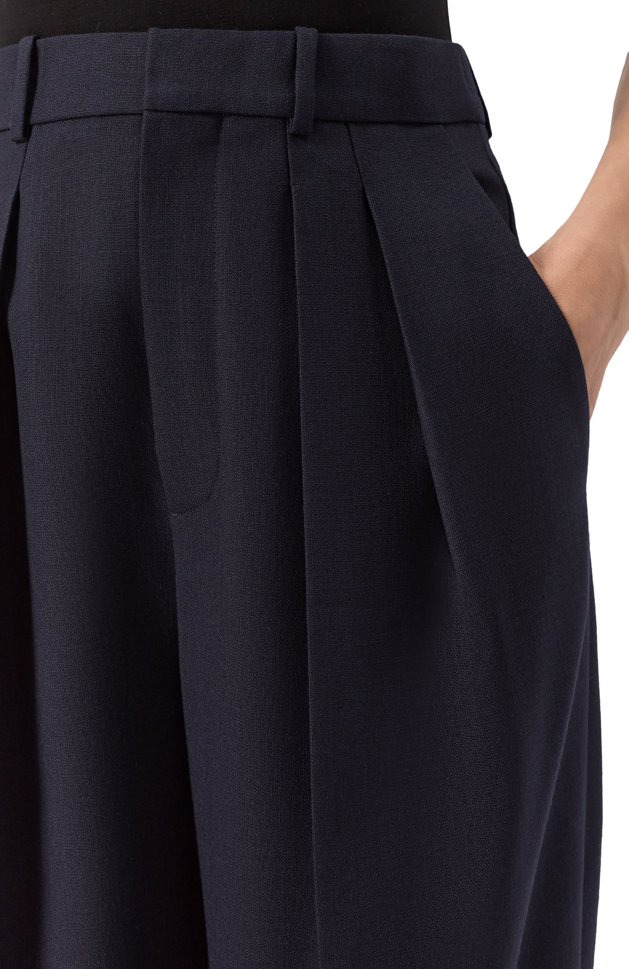 Шерстяные брюки SAINT LAURENT темно-синего цвета по цене 192000 руб., арт. 824389/Y5K32, фото 5 Шерстяные брюки SAINT LAURENT, арт. 824389/Y5K32, фото 5