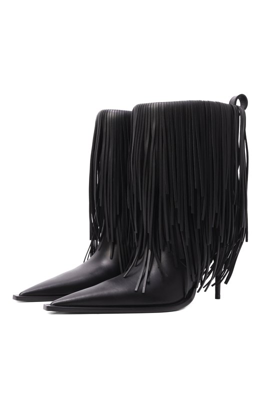 Кожаные ботильоны Avenue Fringe Balenciaga 855350/WBD00 Чёрный 855350/WBD00