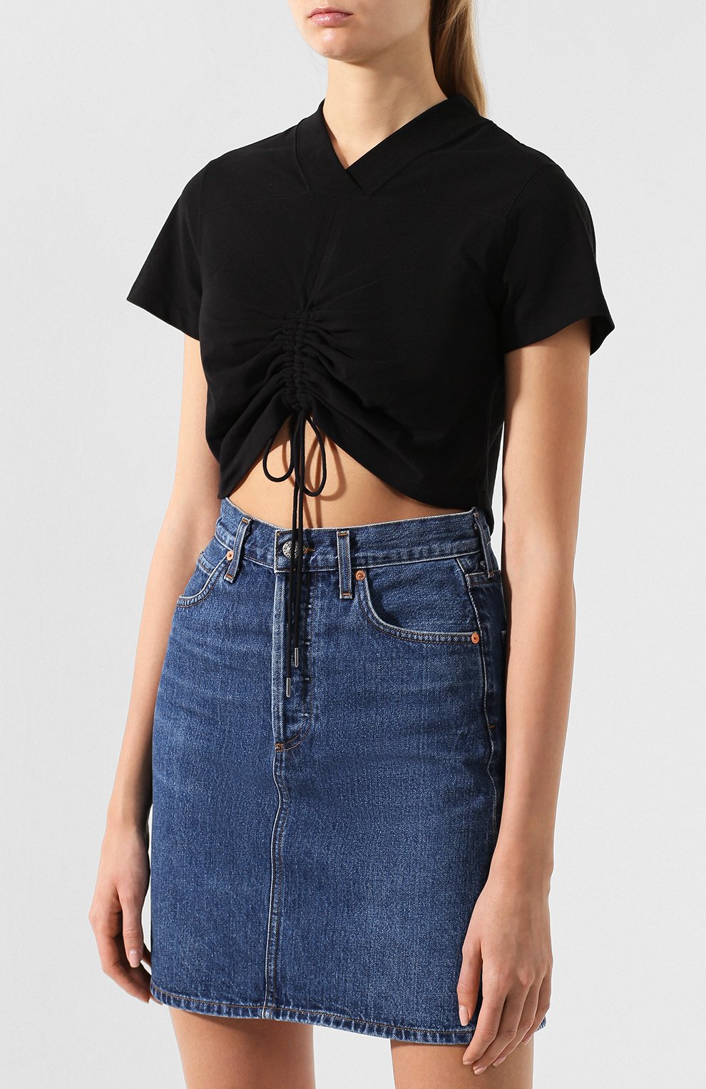 Хлопковый топ ALEXANDERWANG.T черного цвета по цене 15750 руб., арт. 4C191080, фото 3 Хлопковый топ ALEXANDERWANG.T, арт. 4C191080, фото 3