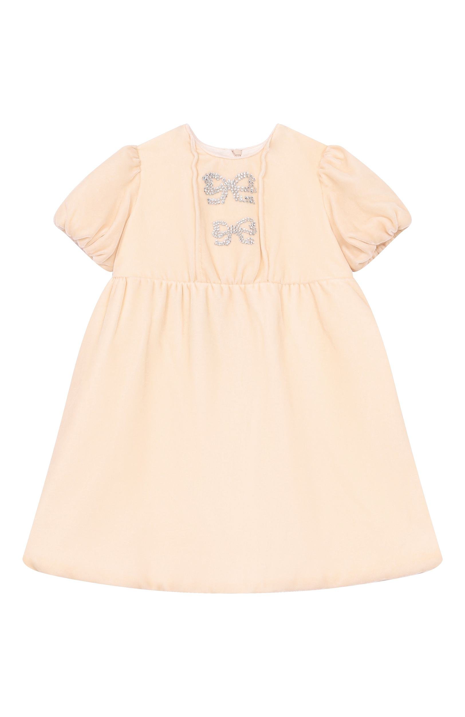 Комплект из платья и шорт ELIE SAAB JUNIOR кремового цвета по цене 54450 руб., арт. EGAB047/TS1127/24M-36M, фото 2 Комплект из платья и шорт ELIE SAAB JUNIOR, арт. EGAB047/TS1127/24M-36M, фото 2