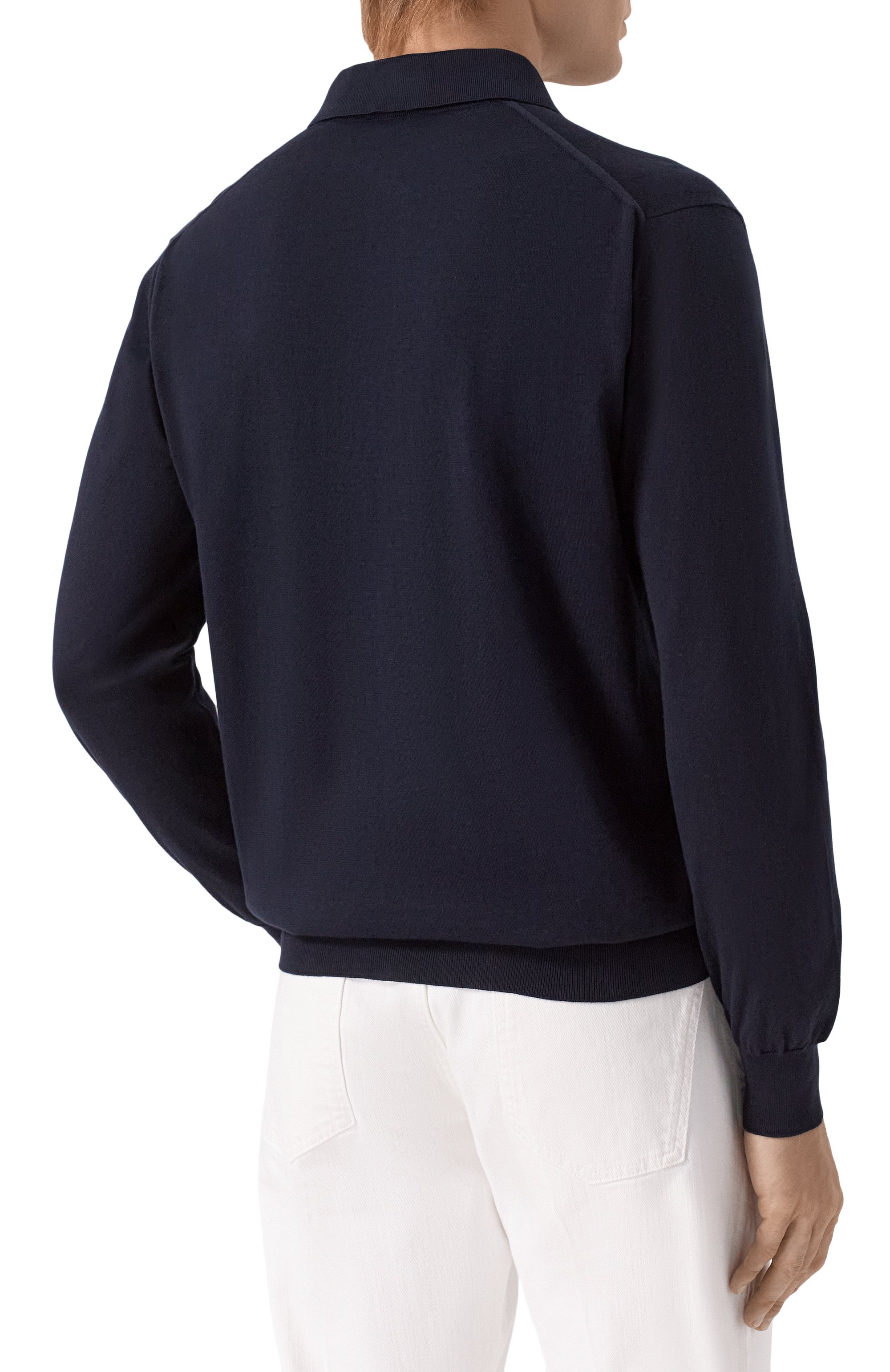 Хлопковое поло KITON темно-синего цвета по цене 125000 руб., арт. UMKXX35K4_001, фото 4 Хлопковое поло KITON, арт. UMKXX35K4_001, фото 4