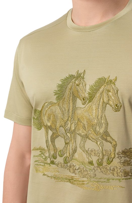 Хлопковая футболка Stefano Ricci MNH6205360/TE0001 Зелёный  MNH6205360/TE0001 Фото 5