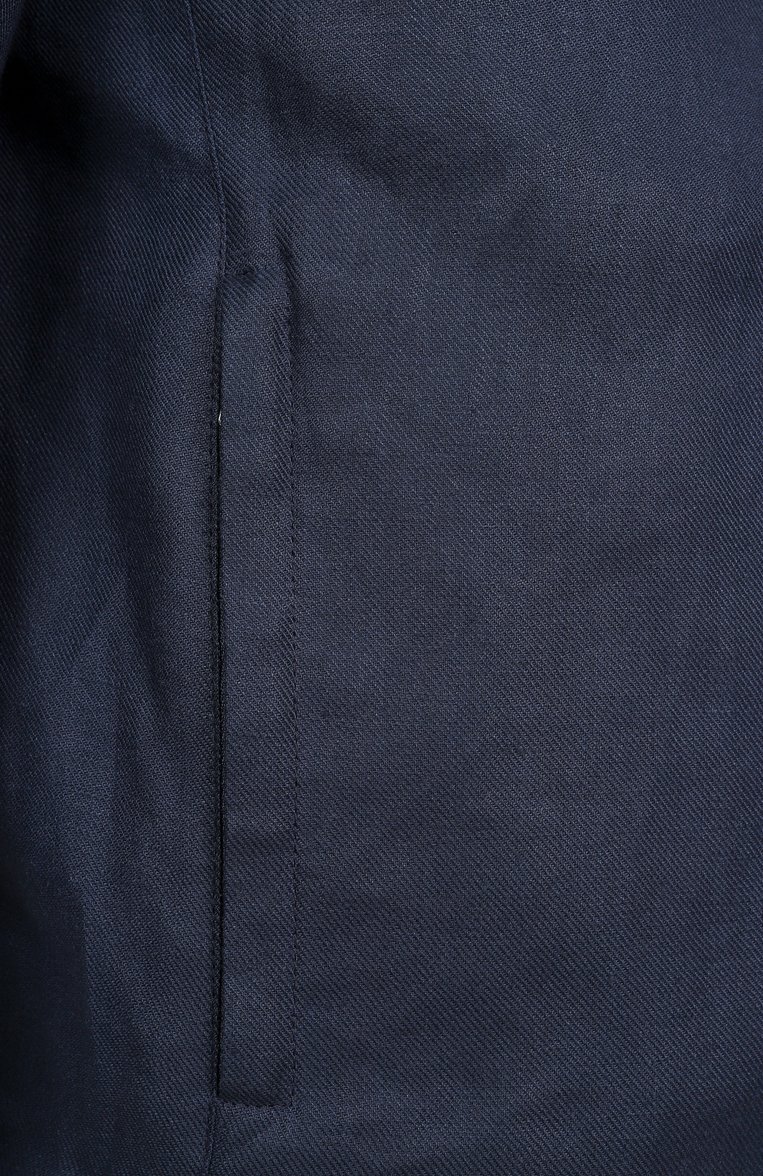 Мужская двусторонняя куртка CORNELIANI темно-синего цвета, арт. 25L5P3-2520153 | Фото 6 (Рукава: Длинные; Материал внешний: Лен; Длина (верхняя одежда): Короткие; Материал подклада: Синтетический материал; Кросс-КТ: Легкие; Стили: Кэжуэл)