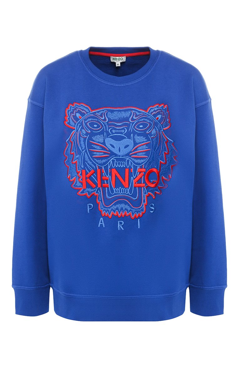 chie♥️ Женский синий хлопковый пуловер KENZO купить в интернет-магазине