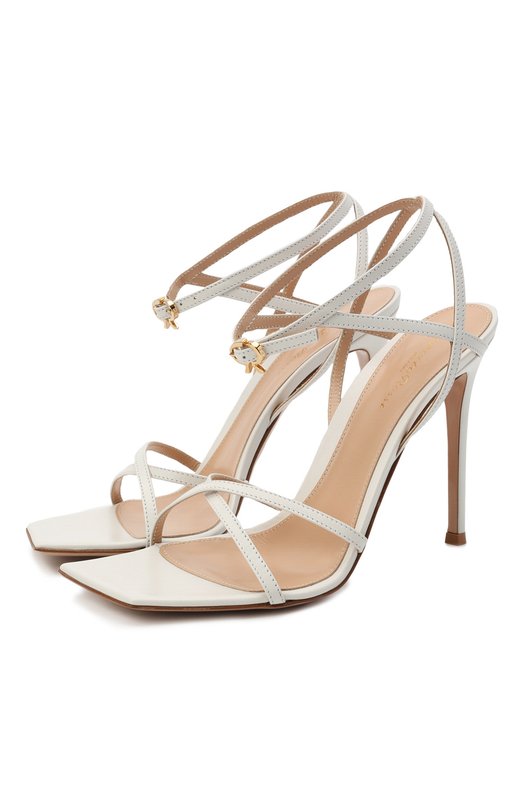 Кожаные босоножки Georgina Gianvito Rossi G31993.15RIC.VITBIAN Белый G31993.15RIC.VITBIAN