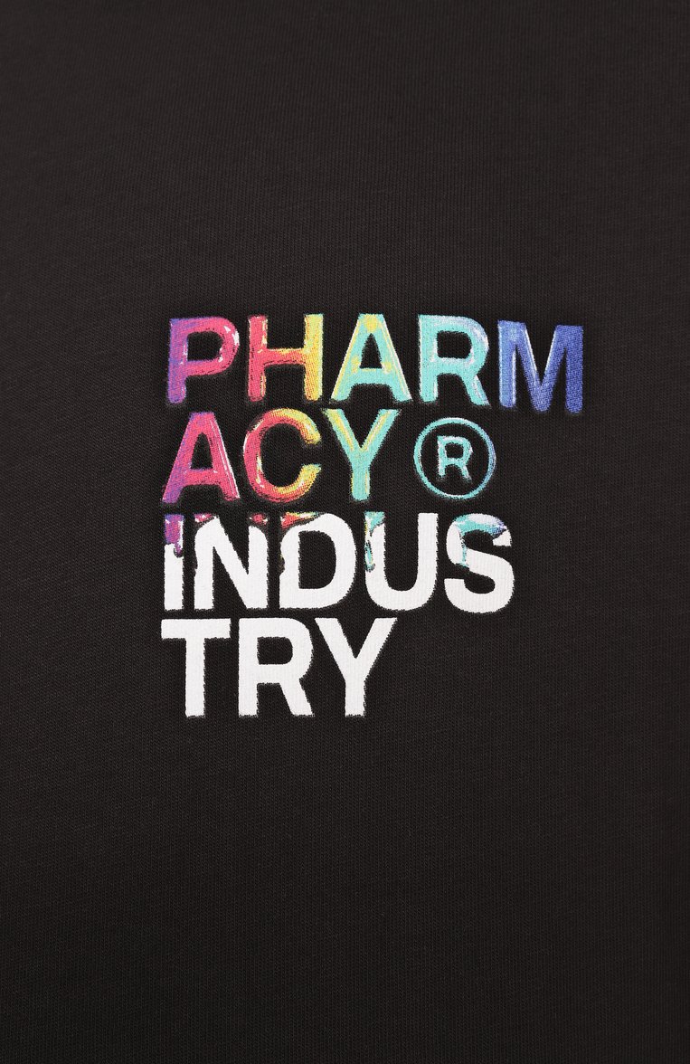 Мужская хлопковая футболка PHARMACY INDUSTRY черного цвета, арт. PHABM00195 | Фото 6 (Материал внешний: Хлопок; Длина (для топов): Стандартные; Рукава: Короткие; Принт: С принтом; Стили: Гранж; Кросс-КТ: Джерси; Мужское Кросс-КТ: Фут�болка-одежда; Автоматизация состава: Проставлено; Автоматизация ТО: Проставлено; Детали: Без декора)