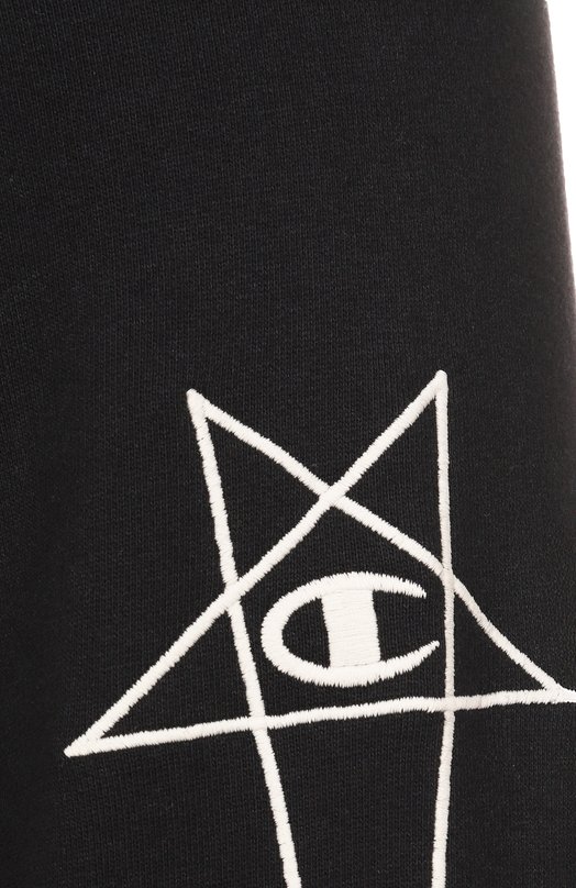 Хлопковая толстовка Rick Owens x Champion Rick Owens CM01E1665/CHFE Чёрный  CM01E1665/CHFE Фото 6