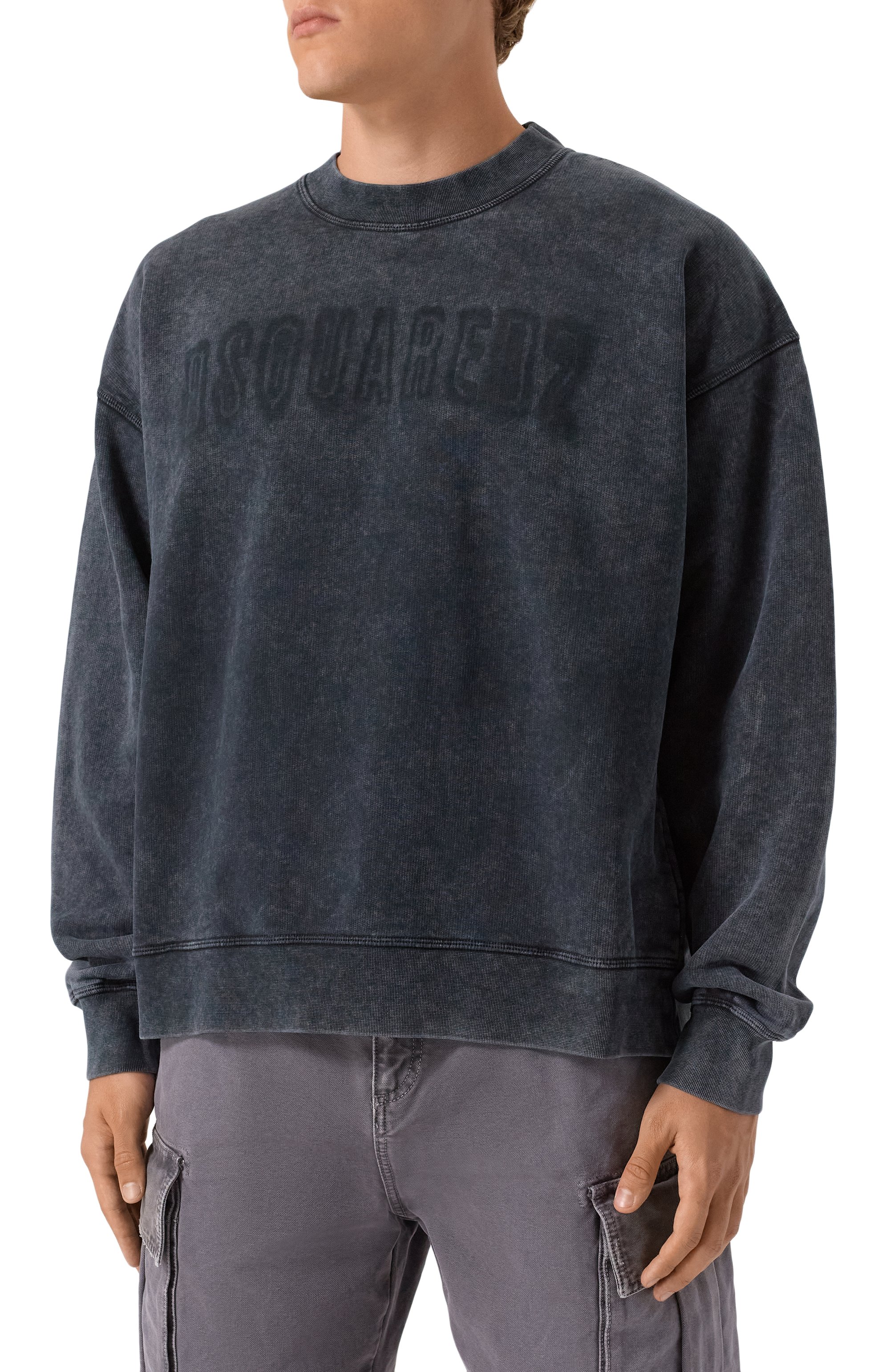 Хлопковый свитшот DSQUARED2 темно-серого цвета по цене 59950 руб., арт. S74GU0885/S25030, фото 3 Хлопковый свитшот DSQUARED2, арт. S74GU0885/S25030, фото 3