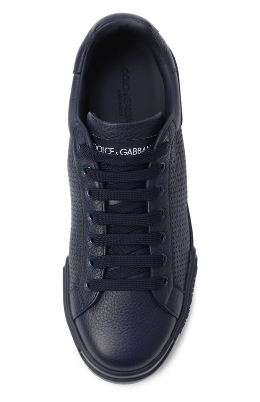 Кожаные кеды Portofino Light Strobel Dolce & Gabbana CS2354/AG093 Синий  CS2354/AG093 Фото 6