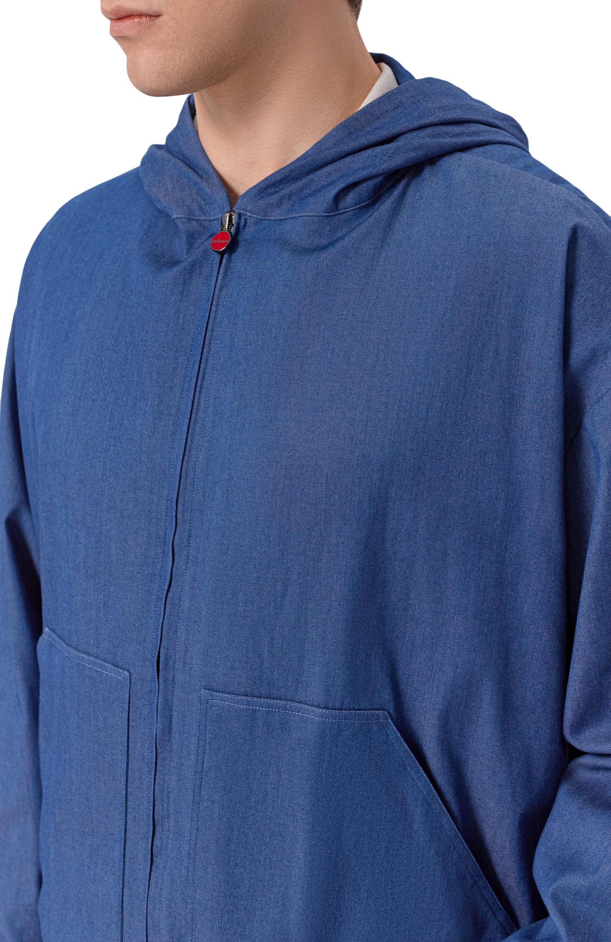 Хлопковая куртка KITON синего цвета по цене 81900 руб., арт. UMC015H0922702_4XL-8XL, фото 5 Хлопковая куртка KITON, арт. UMC015H0922702_4XL-8XL, фото 5