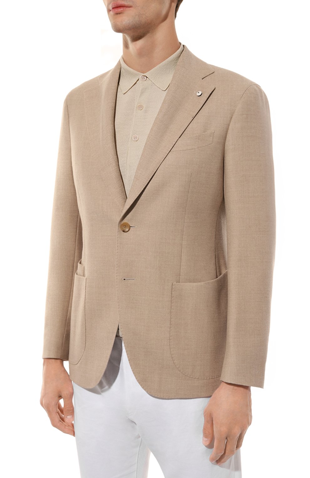 Шерстяной пиджак L.B.M. 1911 бежевого цвета по цене 142000 руб., арт. 2411/44553, фото 4 Шерстяной пиджак L.B.M. 1911, арт. 2411/44553, фото 4