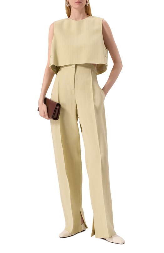 Топ из вискозы и шелка Jil Sander J02ZZ0138/J65005 Зелёный  J02ZZ0138/J65005 Фото 2