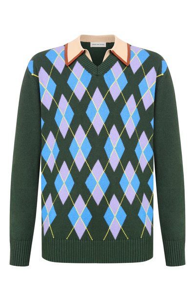 Мужской свитер из хлопка и шерсти DRIES VAN NOTEN, арт. 021237/3730