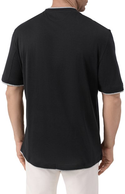 Футболка из шелка и хлопка BRUNELLO CUCINELLI, арт. MH8367427, фото 4