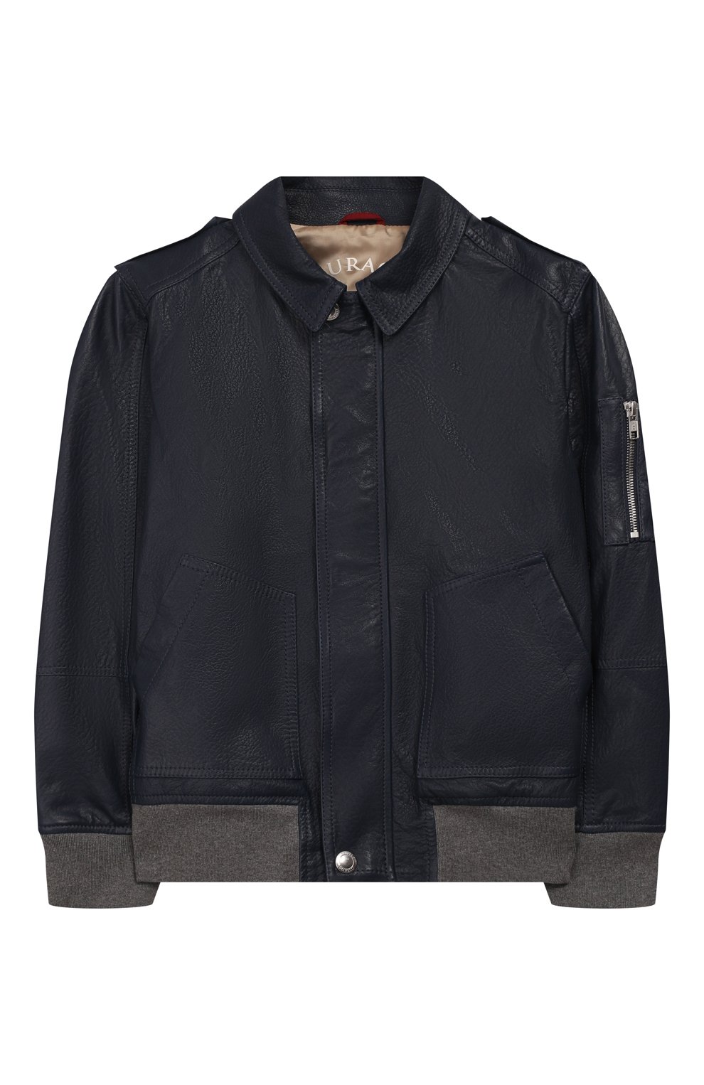 Кожаная куртка BRUNELLO CUCINELLI синего цвета по цене 199000 руб., арт. BPNPEY102B, фото 1 Кожаная куртка BRUNELLO CUCINELLI, арт. BPNPEY102B, фото 1