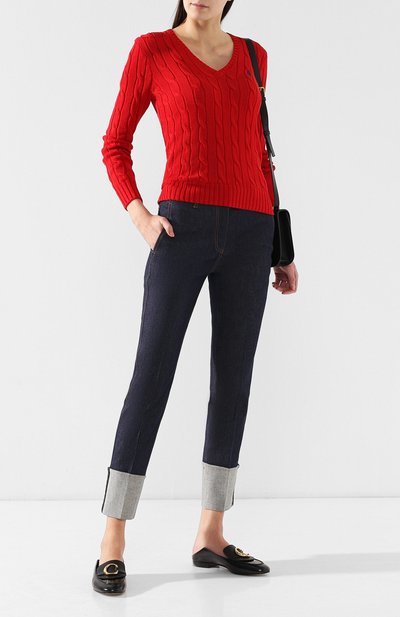 Хлопковый пуловер POLO RALPH LAUREN красного цвета по цене 19650 руб., арт. 211580008/0S191C09, фото 2 Хлопковый пуловер POLO RALPH LAUREN, арт. 211580008/0S191C09, фото 2