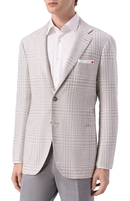 Пиджак из шерсти и кашемира Kiton UG81K0639E15 Серый  UG81K0639E15 Фото 4
