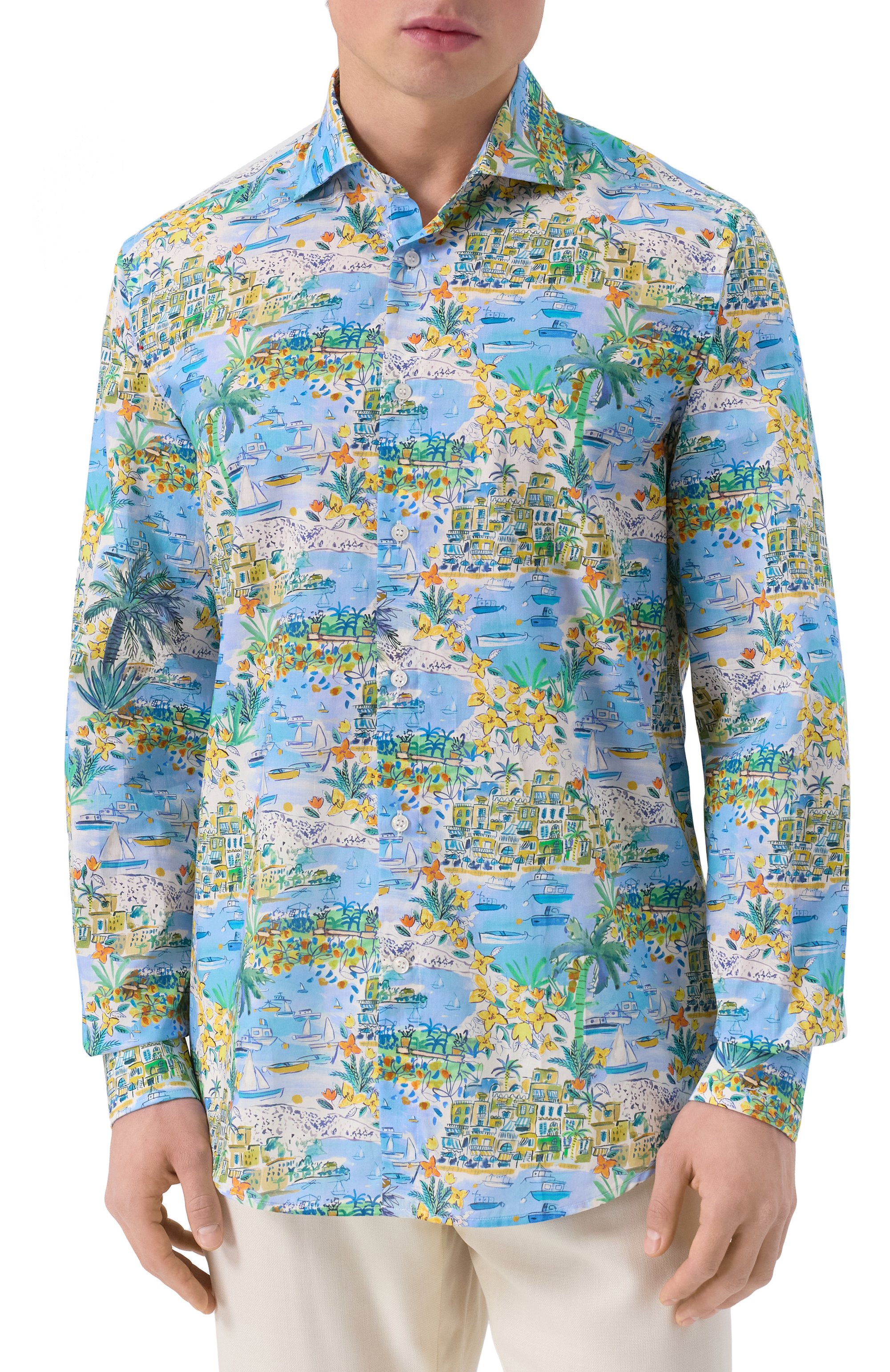 Хлопковая рубашка PAUL&SHARK, арт. 25413208CF, фото 3