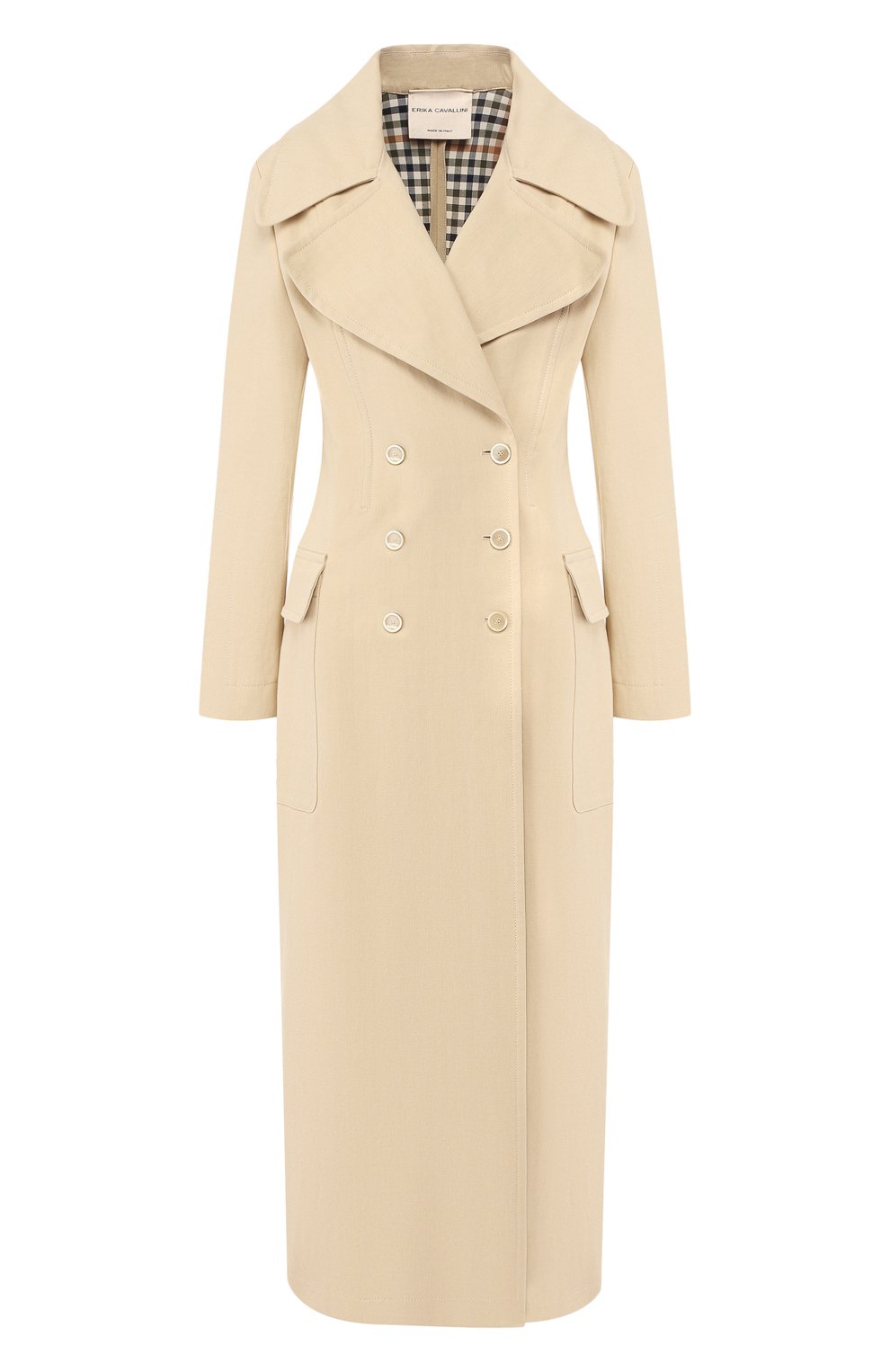 Хлопковое пальто ERIKA CAVALLINI бежевого цвета по цене 52850 руб., арт. P9/R/R9PE01, фото 1 Хлопковое пальто ERIKA CAVALLINI, арт. P9/R/R9PE01, фото 1