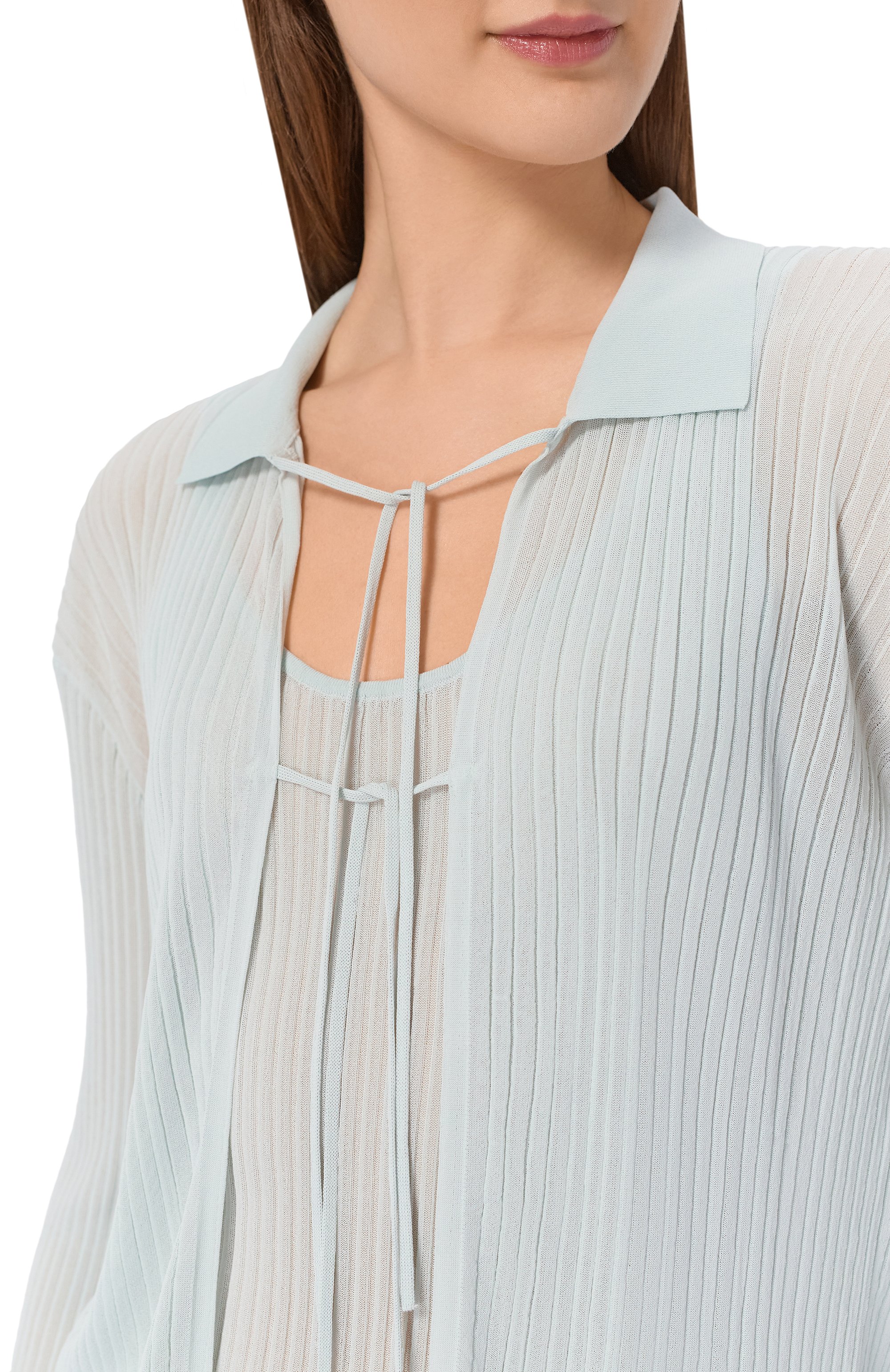 Рубашка из вискозы 12 STOREEZ голубого цвета по цене 15000 руб., арт. 138058, фото 5 Рубашка из вискозы 12 STOREEZ, арт. 138058, фото 5