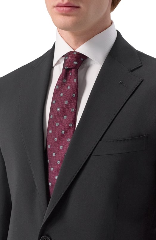 Шелковый галстук Canali 18/HJ04570 Бордовый  18/HJ04570 Фото 2