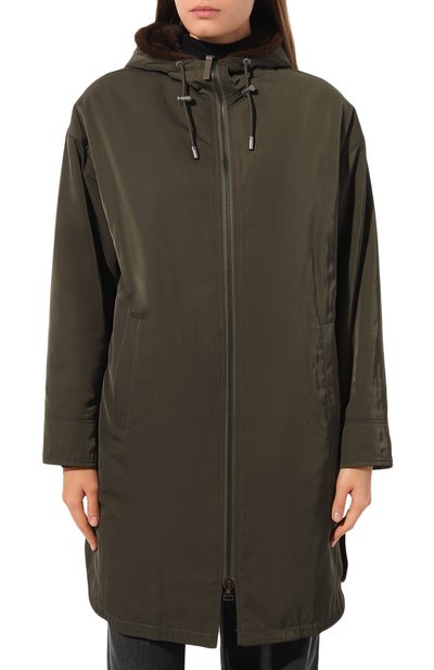 Двусторонняя парка с подкладкой из норки YVES SALOMON хаки цвета по цене 1630000 руб., арт. 24WFM06693A22X, фото 3 Двусторонняя парка с подкладкой из норки YVES SALOMON, арт. 24WFM06693A22X, фото 3