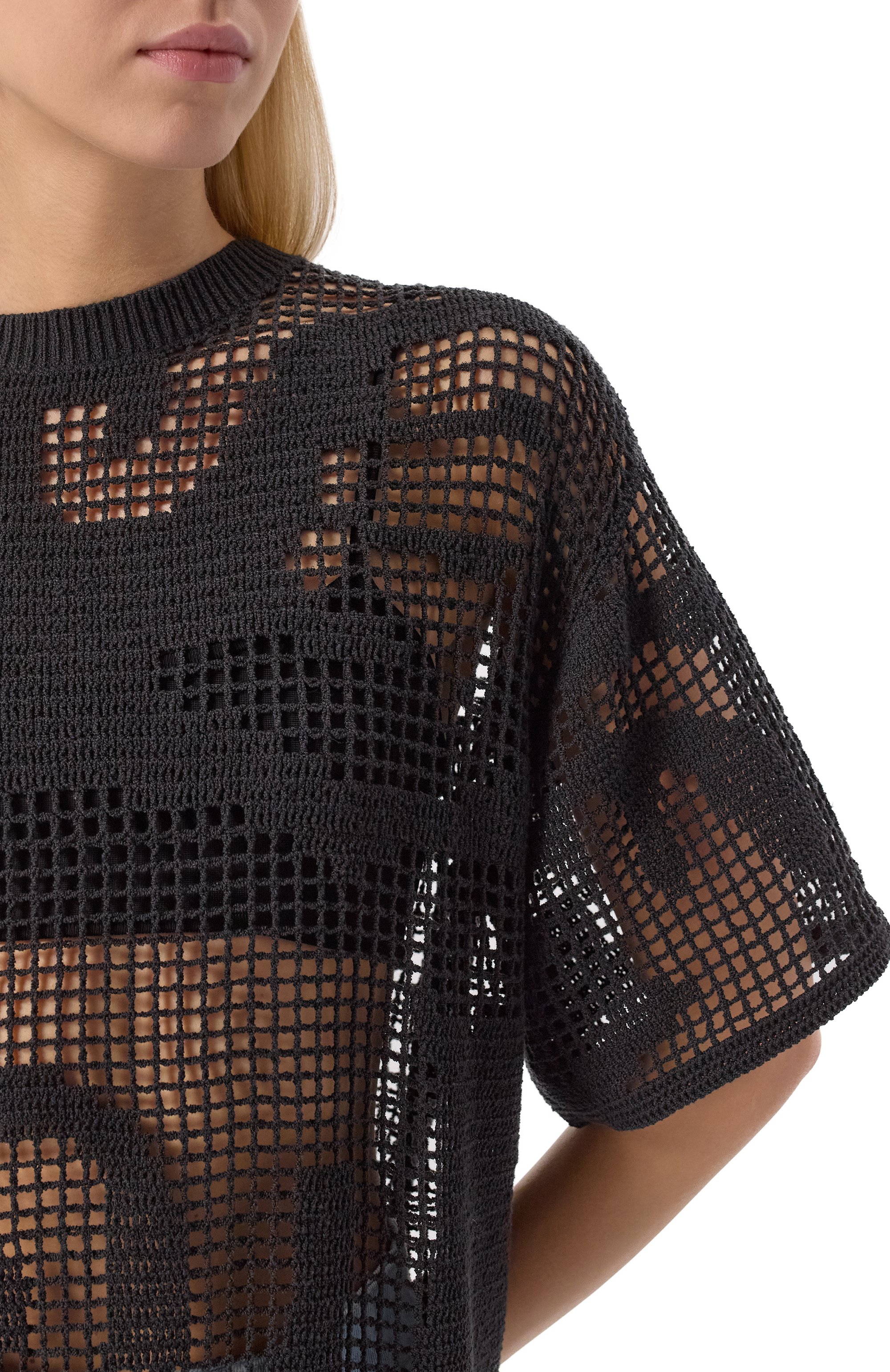 Хлопковый пуловер NANUSHKA черного цвета по цене 62150 руб., арт. NW25SSTP24499, фото 5 Хлопковый пуловер NANUSHKA, арт. NW25SSTP24499, фото 5