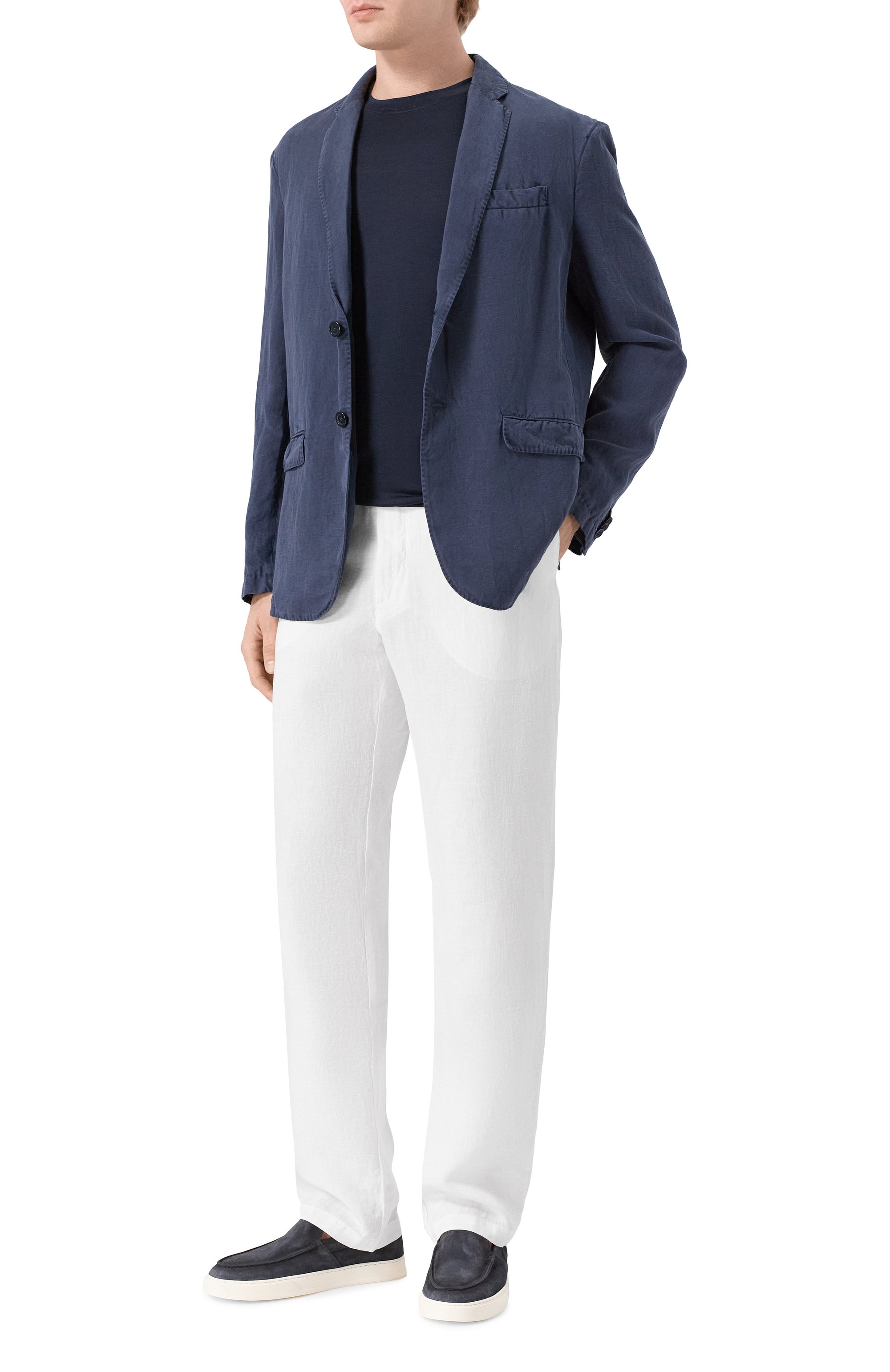 Льняные брюки 120% LINO белого цвета по цене 32800 руб., арт. 33ALIM299M/0253/000, фото 2 Льняные брюки 120% LINO, арт. 33ALIM299M/0253/000, фото 2