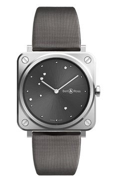 Женские часы eagle grey BELL & ROSS бесцветного цвета, арт. BRS-ERU-ST/SCA | Фото 1 (Механизм: Кварц; Материал корпуса: Сталь; Региональные ограничения белый список (Axapta Mercury): Не проставлено; Нос: Не проставлено; Цвет циферблата: Серебристый)