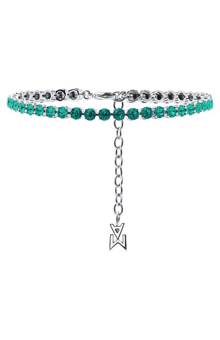 Анклет tennis AMINA MUADDI, арт. TENNIS ANKLET/CRYSTALS SILVER BASE