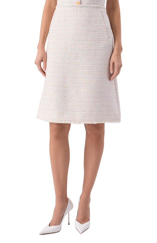 Твидовая юбка Giambattista Valli 26SSPVCA2086/01B0U Кремовый  26SSPVCA2086/01B0U Фото 4