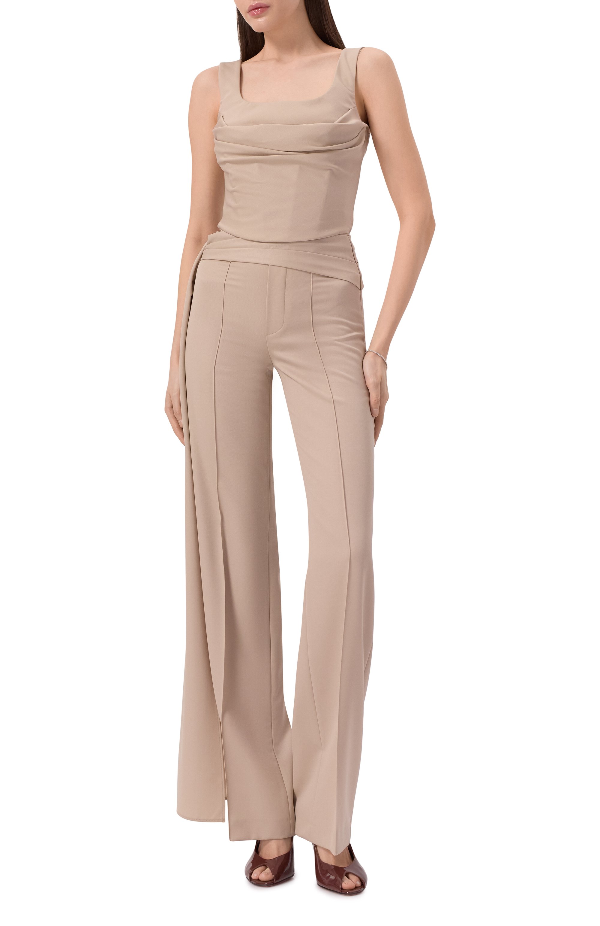 Шерстяной топ-корсет GIUSEPPE DI MORABITO бежевого цвета по цене 85250 руб., арт. 04SST0309 04410, фото 2 Шерстяной топ-корсет GIUSEPPE DI MORABITO, арт. 04SST0309 04410, фото 2