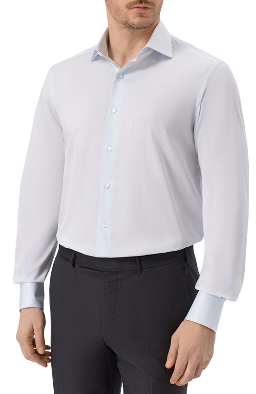 Хлопковая сорочка Stefano Ricci MC007132/R600 Голубой  MC007132/R600 Фото 3