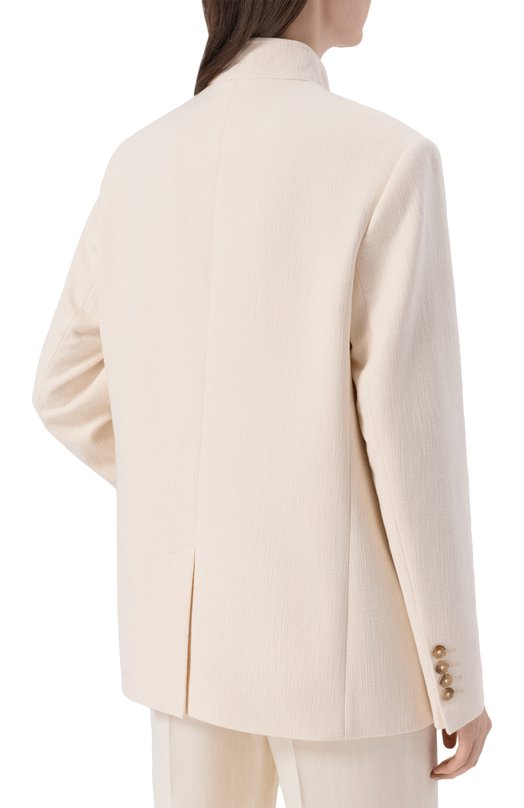 Хлопковый жакет 12 STOREEZ 137591 Кремовый  137591 Фото 4