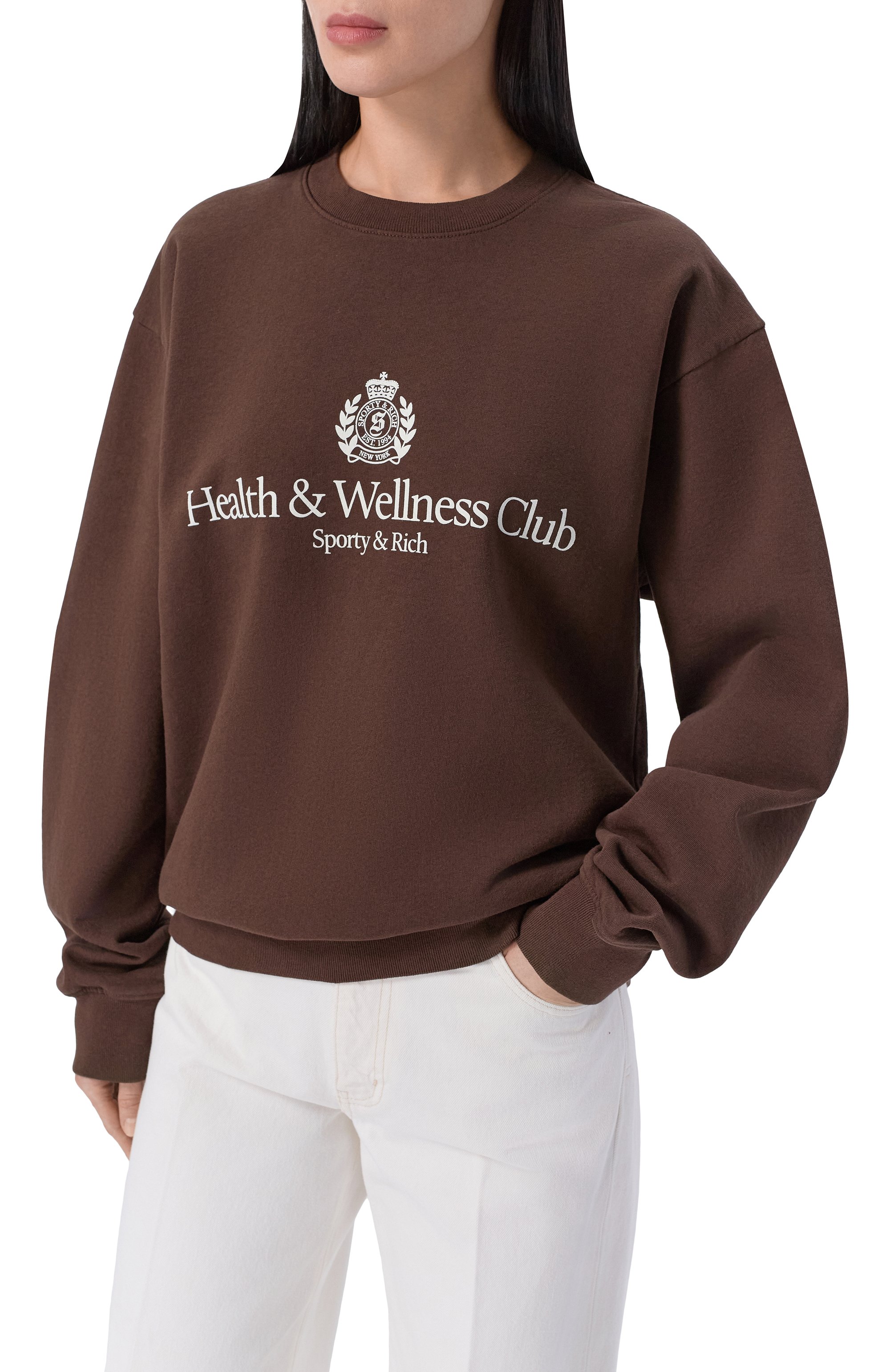 Хлопковый свитшот SPORTY AND RICH, арт. ST07165241BR03, фото 3