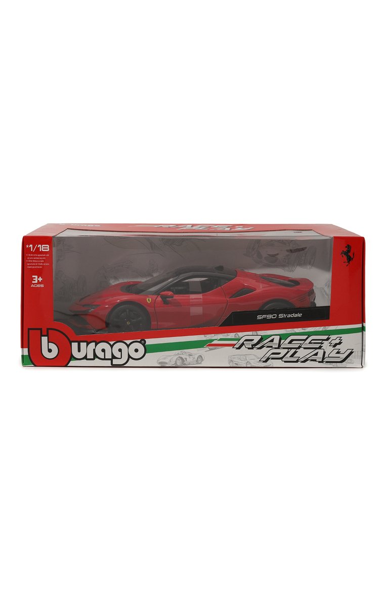 Детского коллекционная машинка ferrari sf90 stradale 1:18 BBURAGO красного цвета, арт. 18-16015 | Фото 1 (Региональные ограничения белый список (Axapta Mercury): Не проставлено; Нос: Не проставлено; Игрушки: Машинки - гоночные)