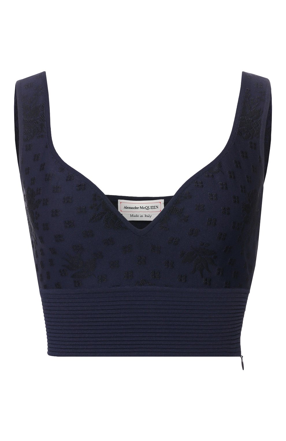 Топ из вискозы ALEXANDER MCQUEEN темно-синего цвета по цене 86550 руб., арт. 622724/Q1AN7, фото 1 Топ из вискозы ALEXANDER MCQUEEN, арт. 622724/Q1AN7, фото 1