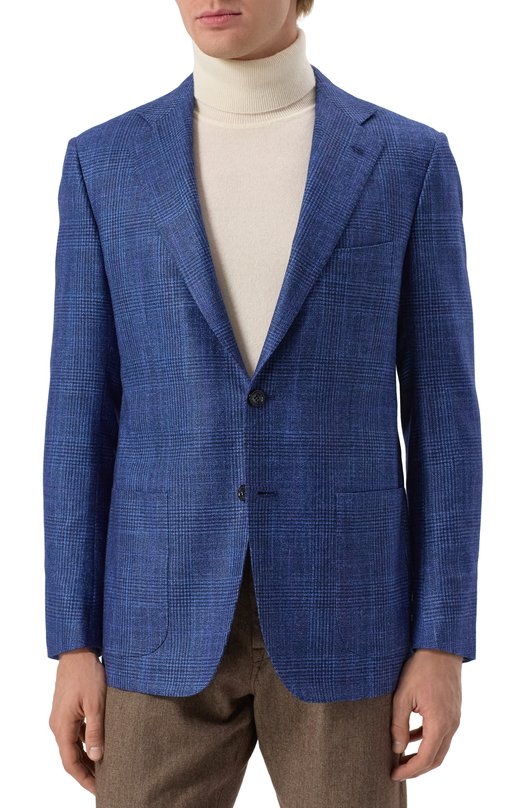 Пиджак из шерсти и кашемира Kiton UG81K0124E29 Синий  UG81K0124E29 Фото 4