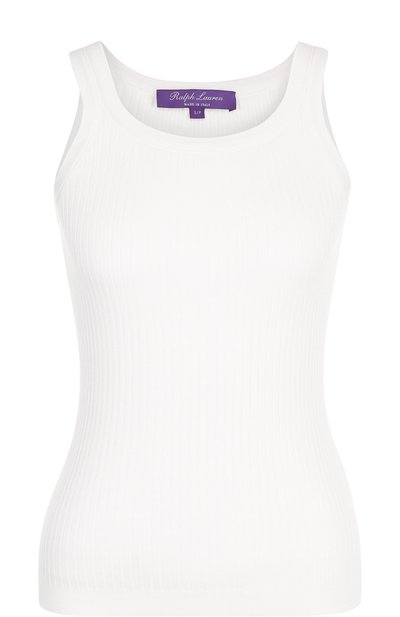 Женский однотонный хлопковый топ фактурной вязки RALPH LAUREN, арт. 290710192