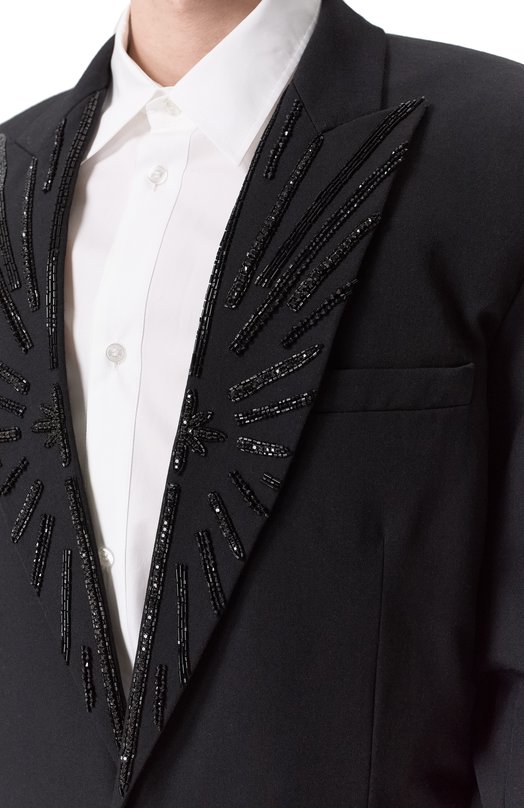 Шерстяной пиджак Balmain GH1SE492/PD31 Чёрный  GH1SE492/PD31 Фото 5