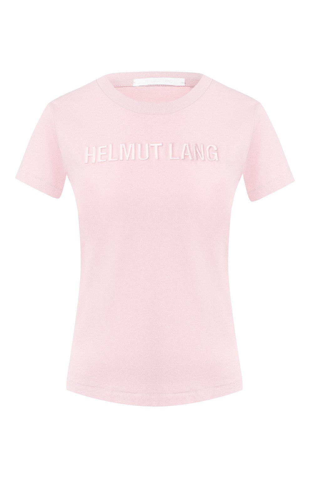Хлопковая футболка HELMUT LANG светло-розового цвета по цене 25750 руб., арт. J06DW502, фото 1 Хлопковая футболка HELMUT LANG, арт. J06DW502, фото 1