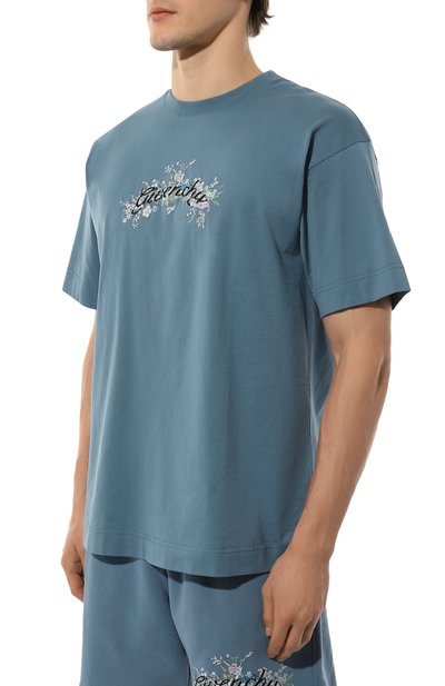 Хлопковая футболка GIVENCHY голубого цвета по цене 66100 руб., арт. BM71JA3YMU, фото 3 Хлопковая футболка GIVENCHY, арт. BM71JA3YMU, фото 3