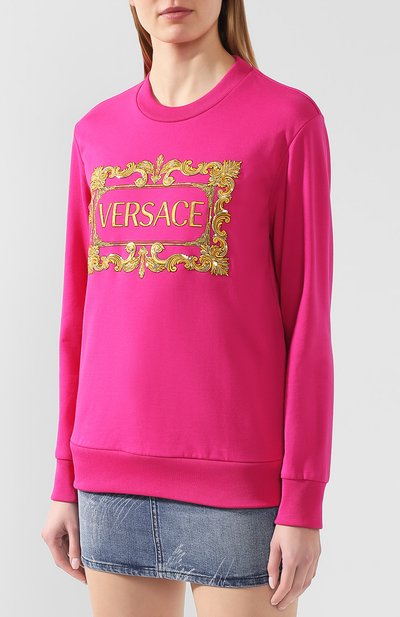 Хлопковый свитшот VERSACE фуксия цвета по цене 104500 руб., арт. A85851/A231242, фото 3 Хлопковый свитшот VERSACE, арт. A85851/A231242, фото 3