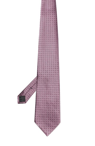 Шелковый галстук с узором ZEGNA розового цвета по цене 22450 руб., арт. Z9E691XW, фото 2 Шелковый галстук с узором ZEGNA, арт. Z9E691XW, фото 2