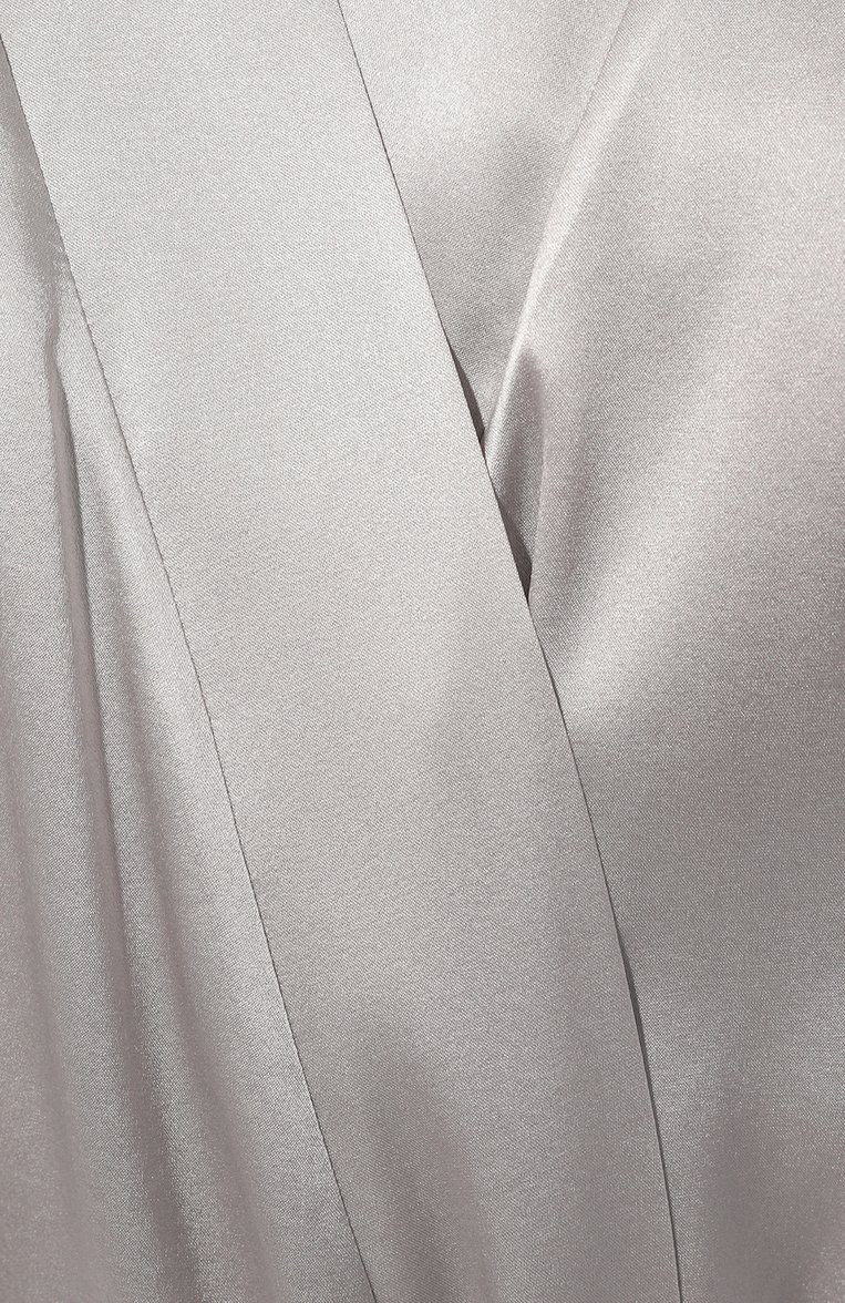 Женский шелковый халат I.D. SARRIERI серебряного цвета, арт. J6661 | Фото 5 (Материал внешний: Шелк; Материал сплава: Проставлено; Нос: Не проставлено)