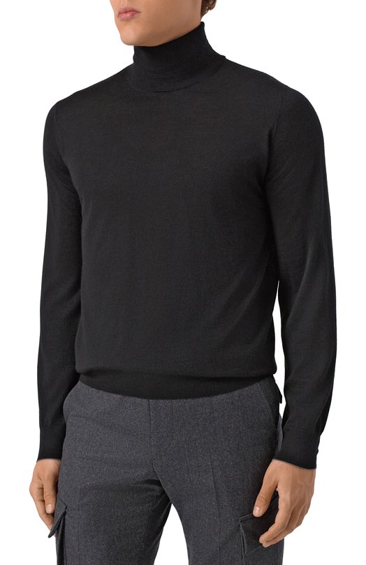 Водолазка из кашемира и шелка Brunello Cucinelli M2300103 Чёрный  M2300103 Фото 3