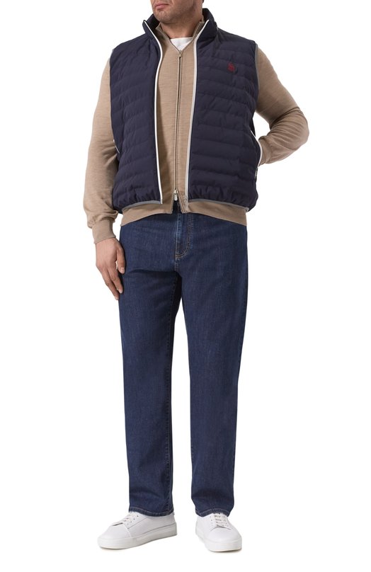 Пуховый жилет Brunello Cucinelli MM49A7460G Синий  MM49A7460G Фото 2