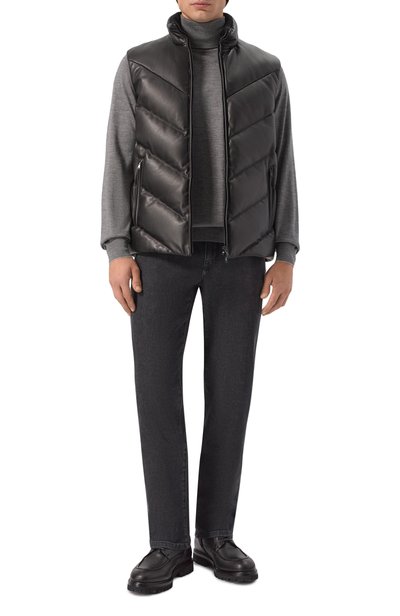 Кожаный пуховый жилет MVST, арт. M26.1MM.LC02.1/L011 LEATHER NAPPA, фото 2