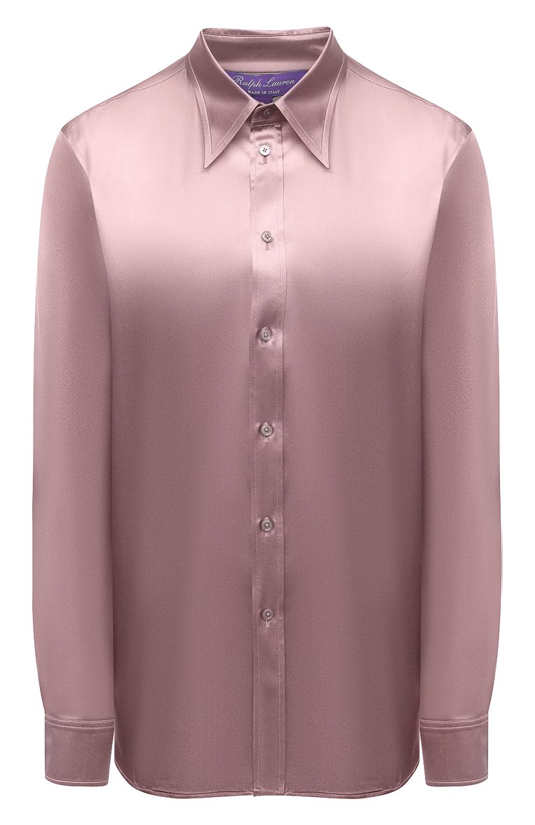 Женская шелковая рубашка RALPH LAUREN розового цвета, арт. 290858215 | Фото 1 (Рукава: Длинные; Длина (для топов): Стандартные; Материал внешний: Шелк; Стили: Романтичный; Женское Кросс-КТ: Рубашка-одежда; Принт: Без принта; Драгоценные камни: Проставлено; Материал сплава: Проставлено)