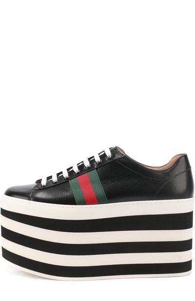 Кожаные кеды peggy на платформе GUCCI, арт. 452312/D3VN0, фото 2